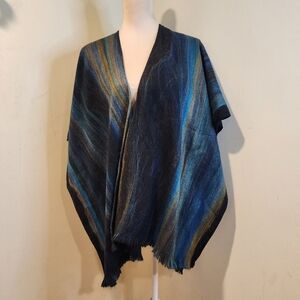 CHICO'S Multicolor Striped Shawl Poncho